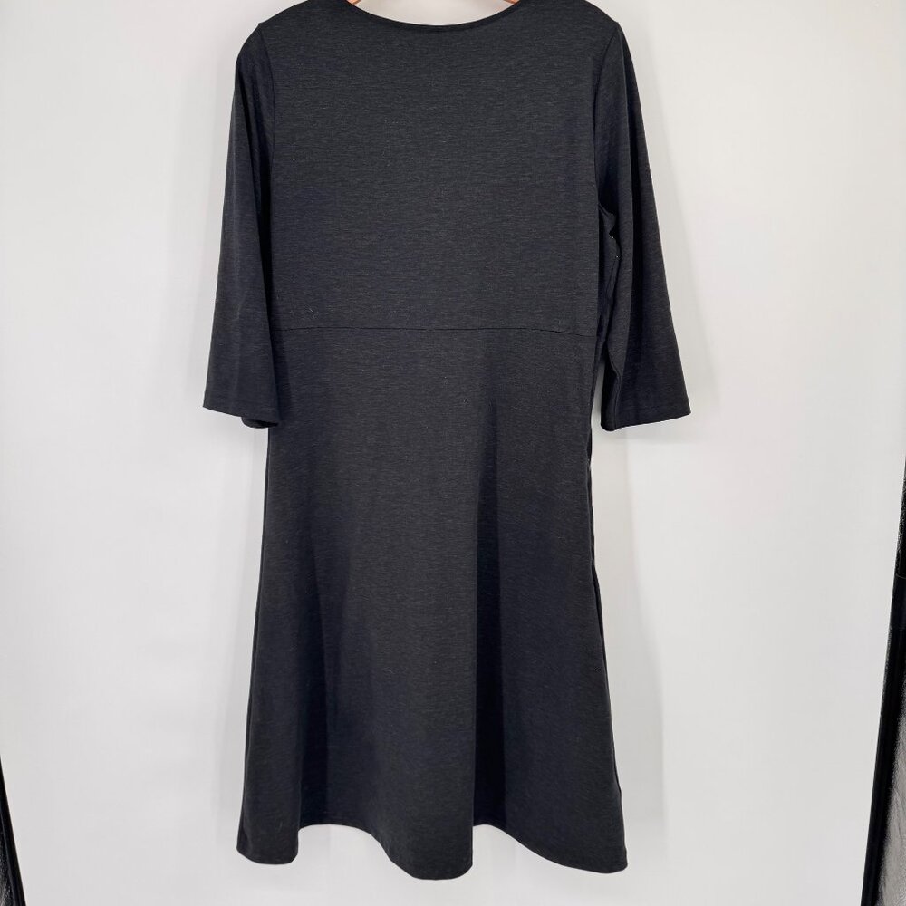 Eddie Bauer Womens gray Knot Frontknit  Dress size large L Polyester Wool Blend - Picture 9 of 12